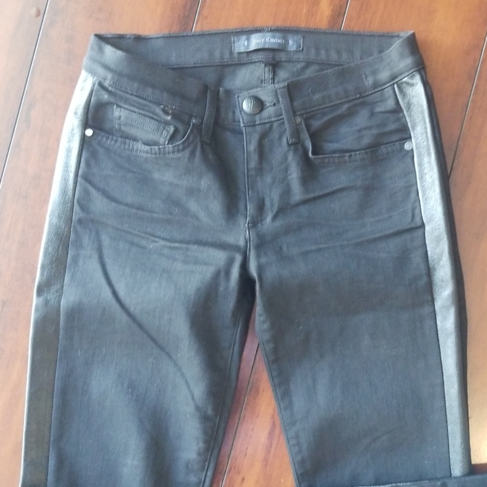 Juicy Couture black Jeans with tuxedo stripe